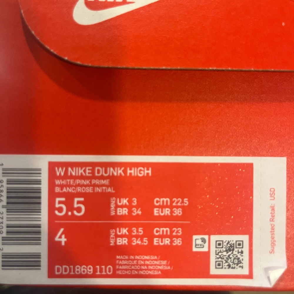 Nike Pink and White High-Top Sneakers - Picture 3 of 3